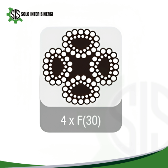 4 or 3 Strands Impacted Wire Rope 4 x F(30)